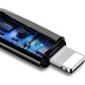 USAMS USB към Lightning кабел за Apple устройства с Lightning порт (60 см) - Usams U-Sun Smart Power-Off Lightning to USB Cable (черен) (US-SJ418)