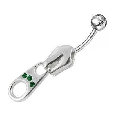 Šperky4U stříbrný piercing do pupíku zip BP01007-C