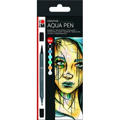 Marabu Graphix sada akvarelových popisovačů 6 ks