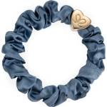 By Eloise London Gold Heart Silk Scrunchie цвят Faded Denim
