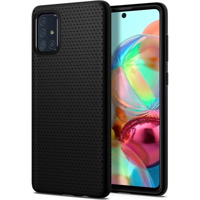 Spigen Liquid Air Case - тънък силиконов (TPU) калъф за Samsung Galaxy A71 (черен-мат)