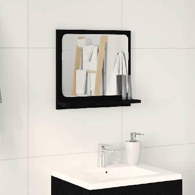vidaXL Огледало за баня, черен дъб, 40x10, 5x37 см, инженерно дърво (862524)