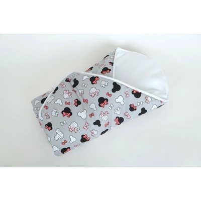 JAN peří Rychlozavinovačka z dutého vlákna Minnie s červenou mašlí bílý fleece