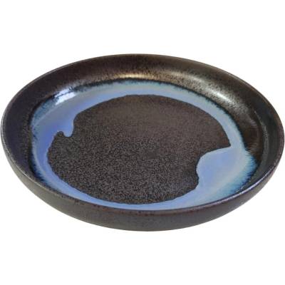 MIJ Jídelní talíř BLUE BLUR 22 cm vysoký okraj modrá keramika