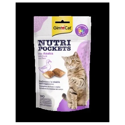 GimCat Nutri Pockets Хрупкави джобчета с патица + витамини, 60gr