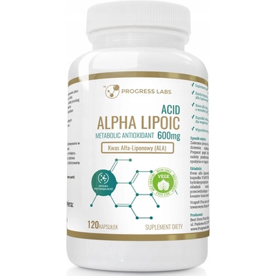 Progress Labs Kyselina alfa-lipoová ALA 600 mg 120 kapsúl