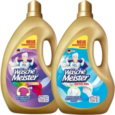 WäscheMeister Gel Color and Active prací gel mix 2 x 4 l 114 PD