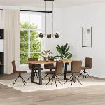 vidaXL Трапезни столове, 6 бр, кафяви, изкуствен велур (3315648)
