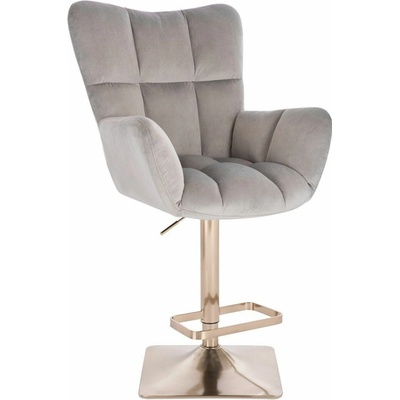 LuxuryForm Design Aurora Velur na zlatej hranatej podstave svetlo šedé