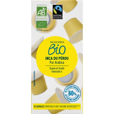 Monoprix Biologique BIO káva Arabica Inca z Peru 10 kapsúl