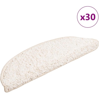 vidaXL Изтривалки за стълби, 30 бр. , 56x17x3 см, бели, полукръгли (3365805)