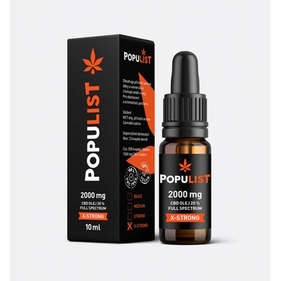 Populist CBD olej 20% 2000 mg Full Spectrum X-STRONG 10 ml