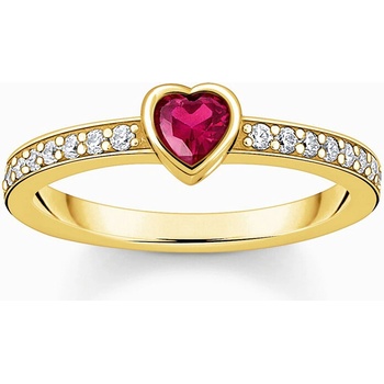 Thomas Sabo TR2448 995 old-plated solitaire prstýnek with red stone zirconia