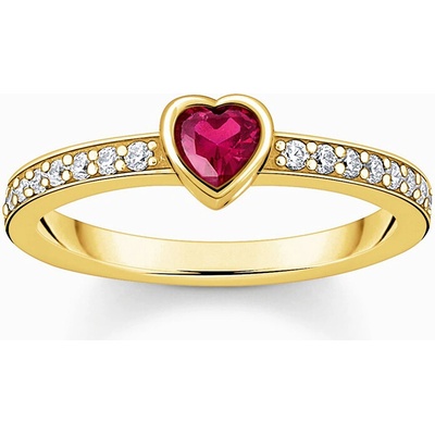 Thomas Sabo TR2448 995 old-plated solitaire prstýnek with red stone zirconia
