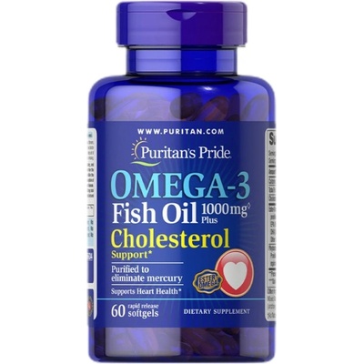 Puritan's Pride Omega-3 Fish Oil Plus Cholesterol Support [60 Гел капсули]
