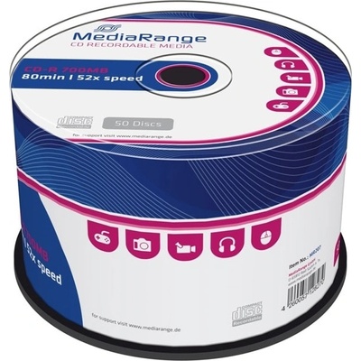 MediaRange Оптичен носител CD-R, 700MB, MediaRange, 52x, 50бр (MR207)