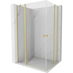 Mexen Mist Duo отваряща се душ кабина 110 x 70 см, прозрачна, матово злато - 8A4-110-070-55-00 (8A4-110-070-55-00)