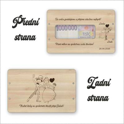 Svatební obálka na peníze - Na první milion