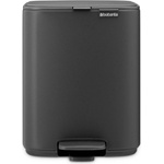 Brabantia Кош за боклук Brabantia Bo Pedal 1010132, 7 л, Плавно затваряне, Гумирана основа, Минерално покритие, Тъмносив (1010132)