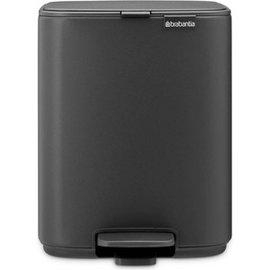 Brabantia Кош за боклук Brabantia Bo Pedal 1010132, 7 л, Плавно затваряне, Гумирана основа, Минерално покритие, Тъмносив (1010132)
