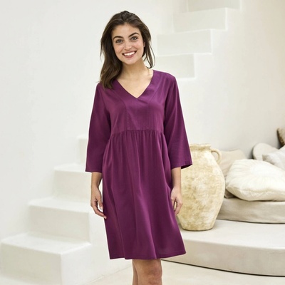 krátká noční košile, viskóza švestková