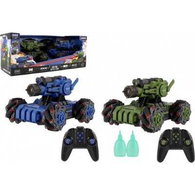 Teddies RC sada tanků 2 ks RTR 21tanková bitva 2,4GHz vypouštějící páru na baterie se světlem modrý a zelený 1:48