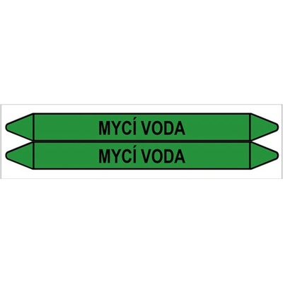 Značení potrubí, mycí voda,2 ks, 450 × 52 mm PZ 008981