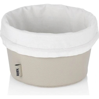 KELA Košík na chleba Grana PU kůže stříbrná šedá 11,0cm 19,0cm KL-12545