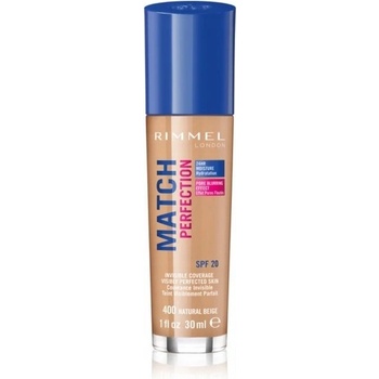 Rimmel Match Perfection 400 natural beige make-up na tvár SPF 11-20 30 ml