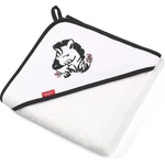 Babyono Хавлия от бамбук с качулка Babyono, 85 х 85 cm, бяла със зебра (5901435412602) - ozone
