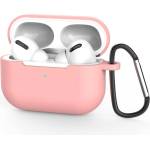 Techsuit Силиконов калъф с карабинер за Apple Airpods Pro 3 - Techsuit Silicone Case (тъмнорозов) (KF2356315)