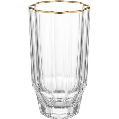 Clay re & EefElegantní sklenice na vodu se zlatým okrajem Ø 7*13 cm 300 ml
