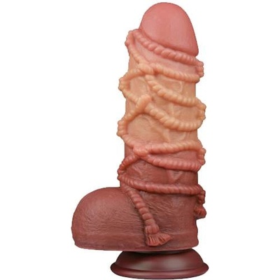 Lovetoy Лепяща се отливка - дилдо Гигант с оребрение "dls nature cock ropery" 25 см
