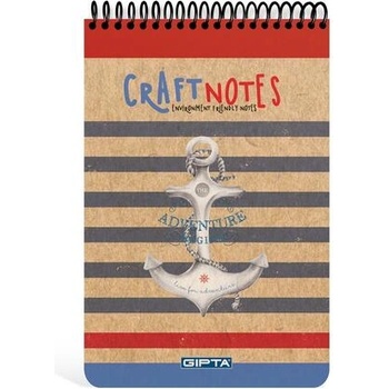 Image 1 of GIPTA Craft Notes Пад А5, бяла, широки редове, микроперфорация, твърда корица, със спирала, 100 листа (1785)
