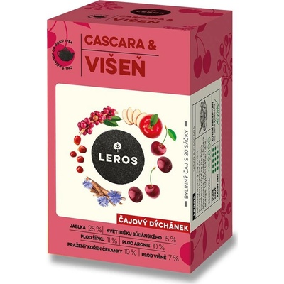 LEROS Čajový dýchánek Višeň & Cascara 20 x 2 g