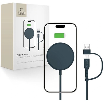 Tech-Protect Безжично зарядно 15W с MagSafe и Qi отTech-Protect QI15W-A44 - Navy Blue (5906302380336)