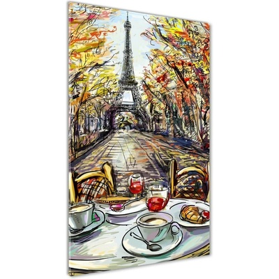 Vertikálny foto obraz fotografie na skle Raňajky v Paríži 50x100 cm