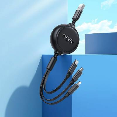 Hoco X75 USB 3in na iPhone Lightning 8-pin + Micro + Type C černý