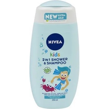 Nivea Kids Tear Free Детски душ гел и шампоан 2 в 1 за момчета с аромат на ябълка 250мл