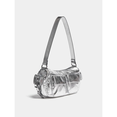 Pull&Bear Чанта за през рамо сребърно, размер One Size