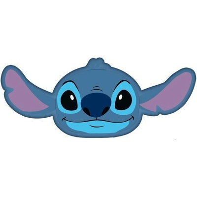 Jerry Fabrics Tvarovaný mikroplyšový polštář Lilo and Stitch Blue Polyester 41x31