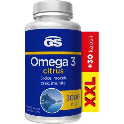 GS Omega 3 citrus 3000 mg 150+30 kapslí