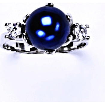 Čištín Stříbrný s umělou perlou tm. modrá T 1190