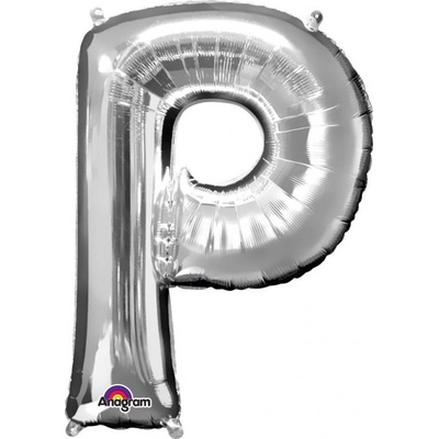 Fóliový balónik písmeno P 86 cm strieborný