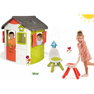 Smoby set domček Jura Lodge s dvoma dverami a 2 stoličky Kid Chair 810500-31