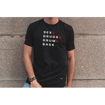 Rave prodloužené tričko DNB černé