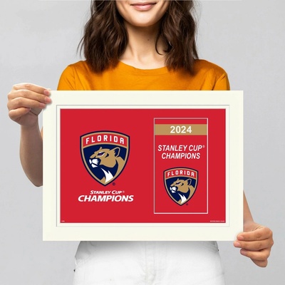 Mustang Plagát Florida Panthers NHL Stanley Cup Champions Banners to History 12" x 16"