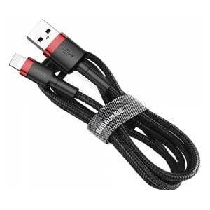 Baseus Cafule Cable durable nylon cord USB / Lightning QC3.0 2.4A 0.5M black-red (CALKLF-A19)