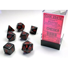 Set 7 RPG kostek: D4 D6 D8 D10 D12 D20 D10% Chessex Červená