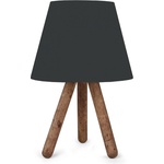 TopMebel Lander TopMebel плат/ПВЦ/дървена настолна лампа в черен/кафяв цвят 22x17x32cm